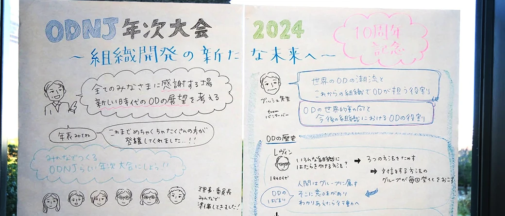 ODNJ年次大会2024「組織開発の新たな未来へ」のグラフィックレコーディング